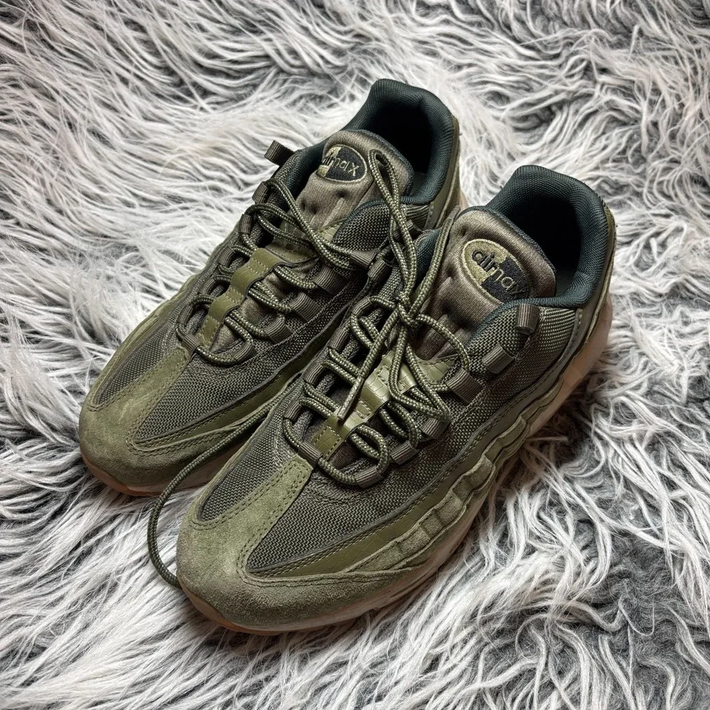 Nike Air Max 95‎ SE Olive Canvas Running Sneakers Men's Size 8 US AJ2018-300